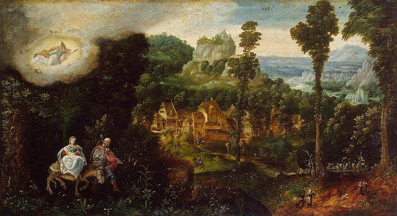 Herri met de Bles Landscape with the Flight into Egypt china oil painting image